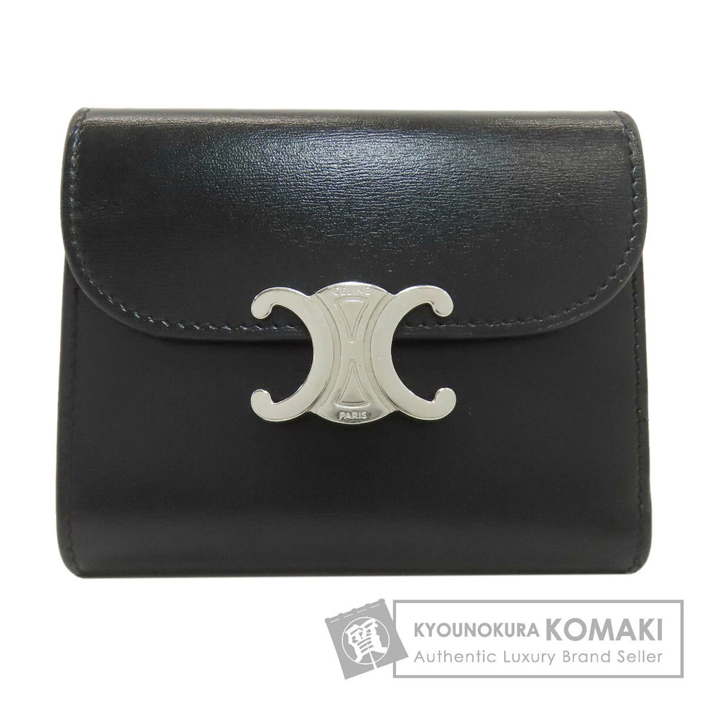 Celine Triomphe Flap Tri fold Wallet coin purse Leather